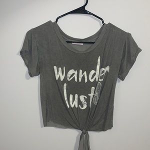 Wander lust green crop top